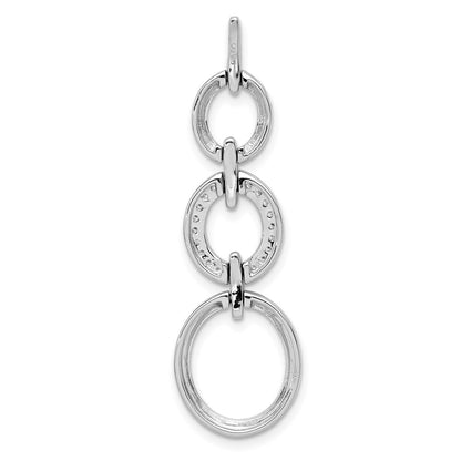 14 Karat Weißgold Anhänger mit 0,166ct. echtem Diamanten, oval, hängend, ausgefallenes Design