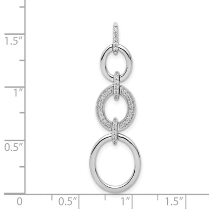 14 Karat Weißgold Anhänger mit 0,166ct. echtem Diamanten, oval, hängend, ausgefallenes Design
