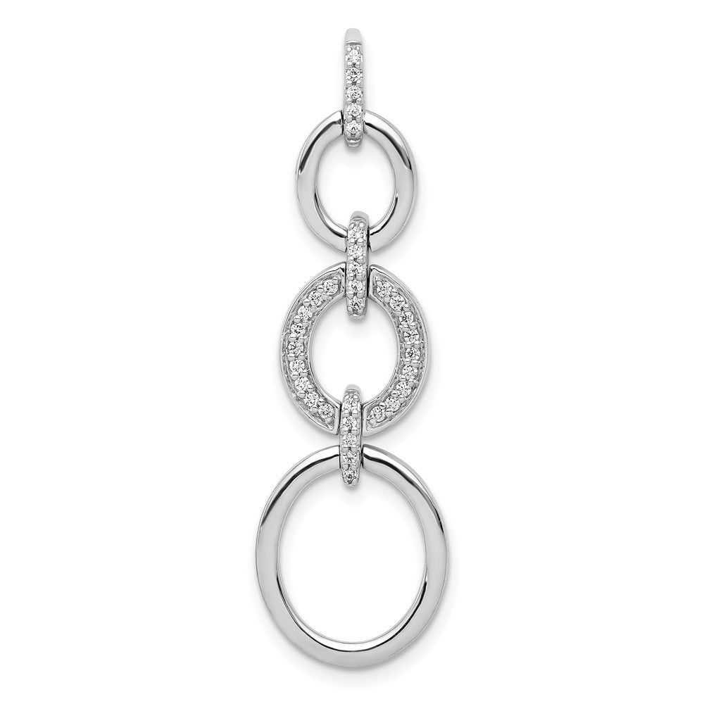 14 Karat Weißgold Anhänger mit 0,166ct. echtem Diamanten, oval, hängend, ausgefallenes Design