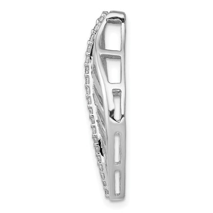 14K Weißgold 1/5ct. Echt Diamant Blatt Kette Anhänger