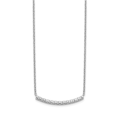 14K Weißgold 1/4 Ct. Im Labor Gezüchtet Diamant Vs/si+ G+ 18 Zoll Gebogen Stab Halskette