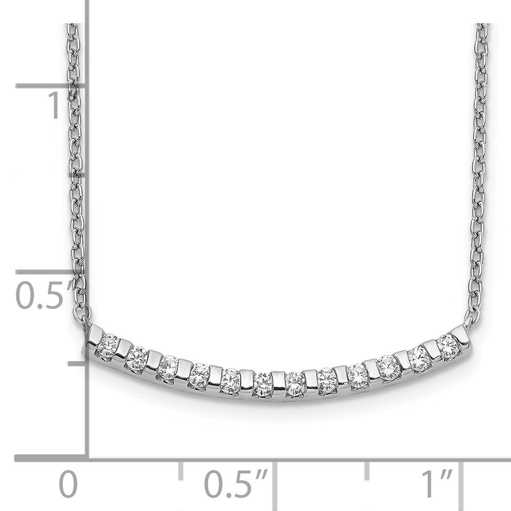 14K Weißgold 1/4 Ct. Im Labor Gezüchtet Diamant Vs/si+ G+ 18 Zoll Gebogen Stab Halskette