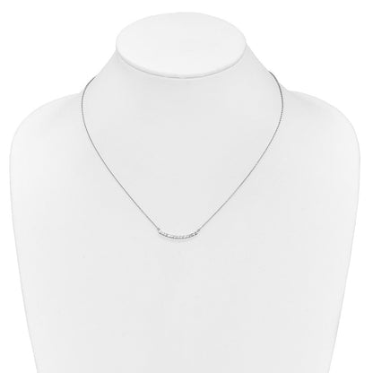 14K Weißgold Echt Diamant Gebogen Stab 18 Zoll Halskette