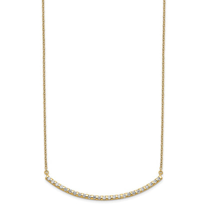 14K Gelbgold 1/2 Ct. Im Labor Gezüchtet Diamant Vs/si+ G+ 18 Zoll Gebogen Stab Halskette