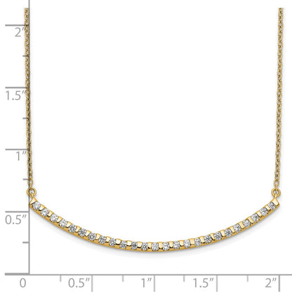 14K Gelbgold 1/2 Ct. Im Labor Gezüchtet Diamant Vs/si+ G+ 18 Zoll Gebogen Stab Halskette