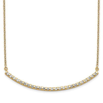 14K Gelbgold 1/2 Ct. Im Labor Gezüchtet Diamant Vs/si+ G+ 18 Zoll Gebogen Stab Halskette