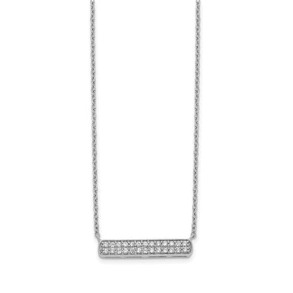 14K Weißgold Echt Diamant Stab Halskette