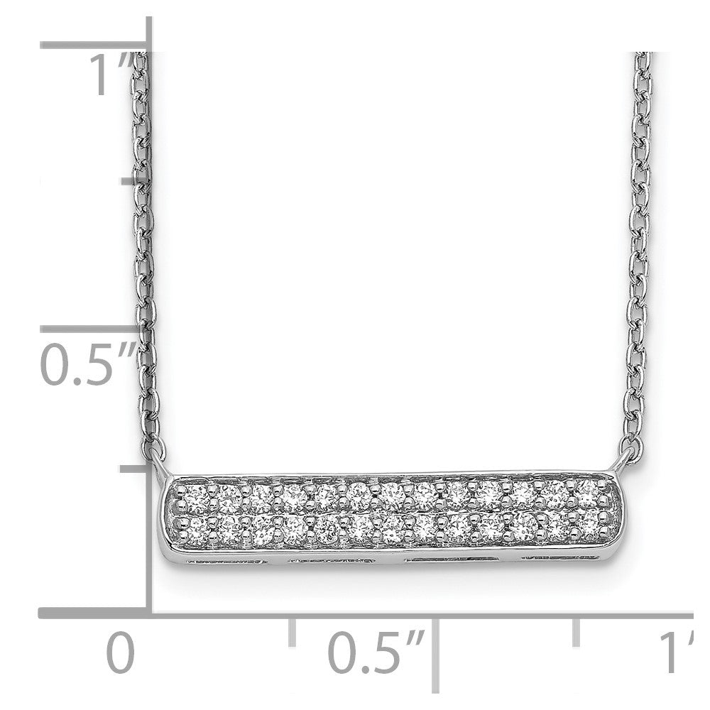 14K Weißgold Echt Diamant Stab Halskette