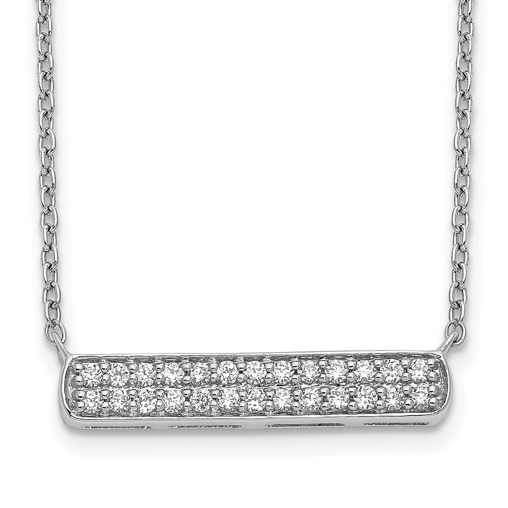 14K Weißgold Echt Diamant Stab Halskette