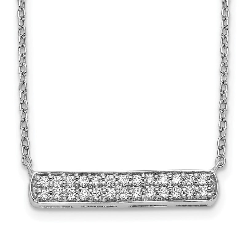 14K Weißgold Echt Diamant Stab Halskette