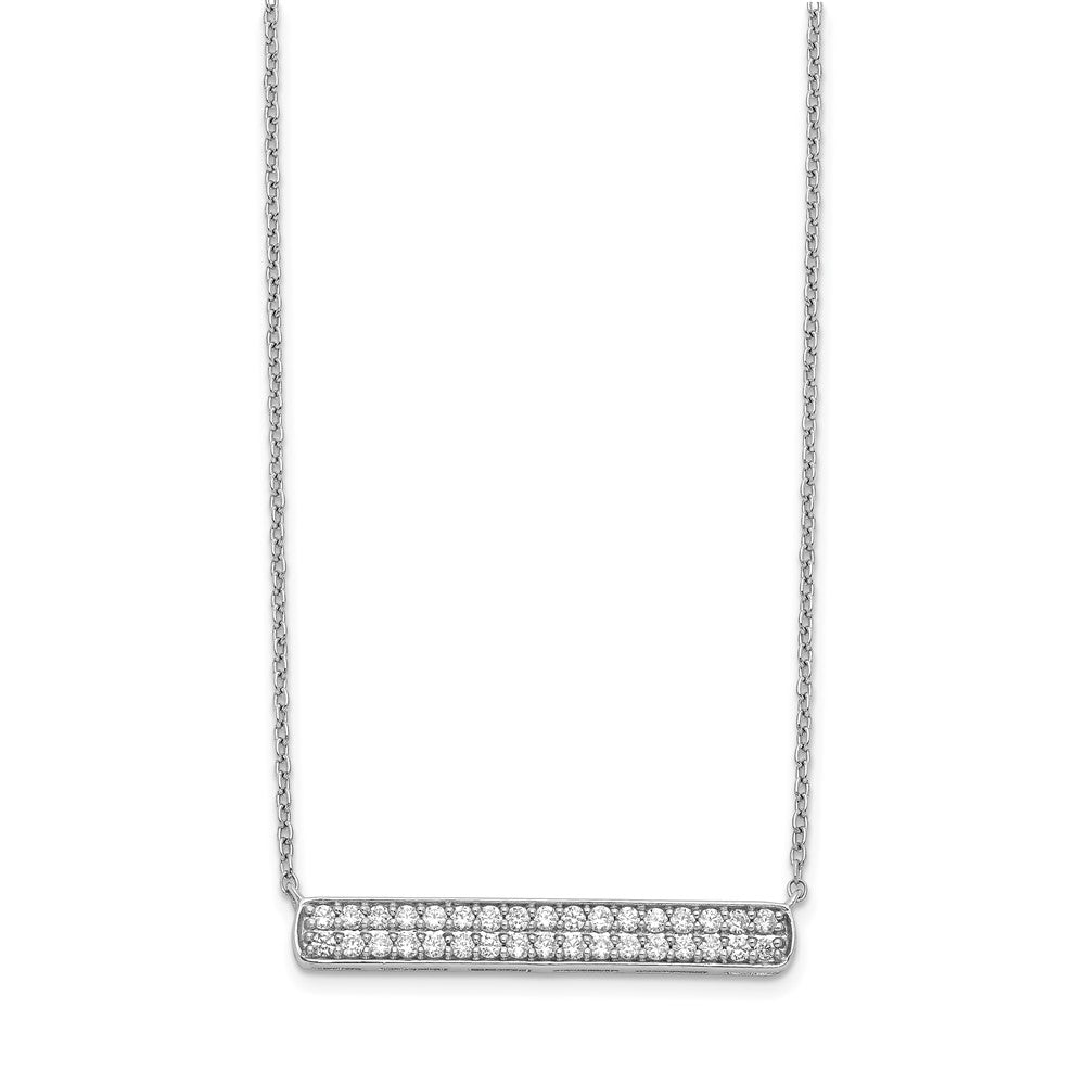 14K Weißgold Echt Diamant Stab 18 Zoll Halskette