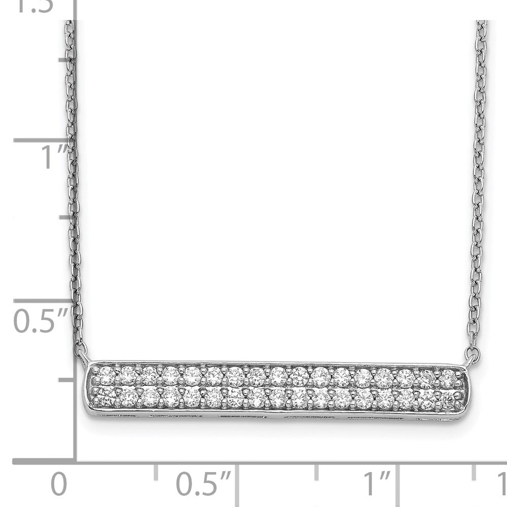 14K Weißgold Echt Diamant Stab 18 Zoll Halskette