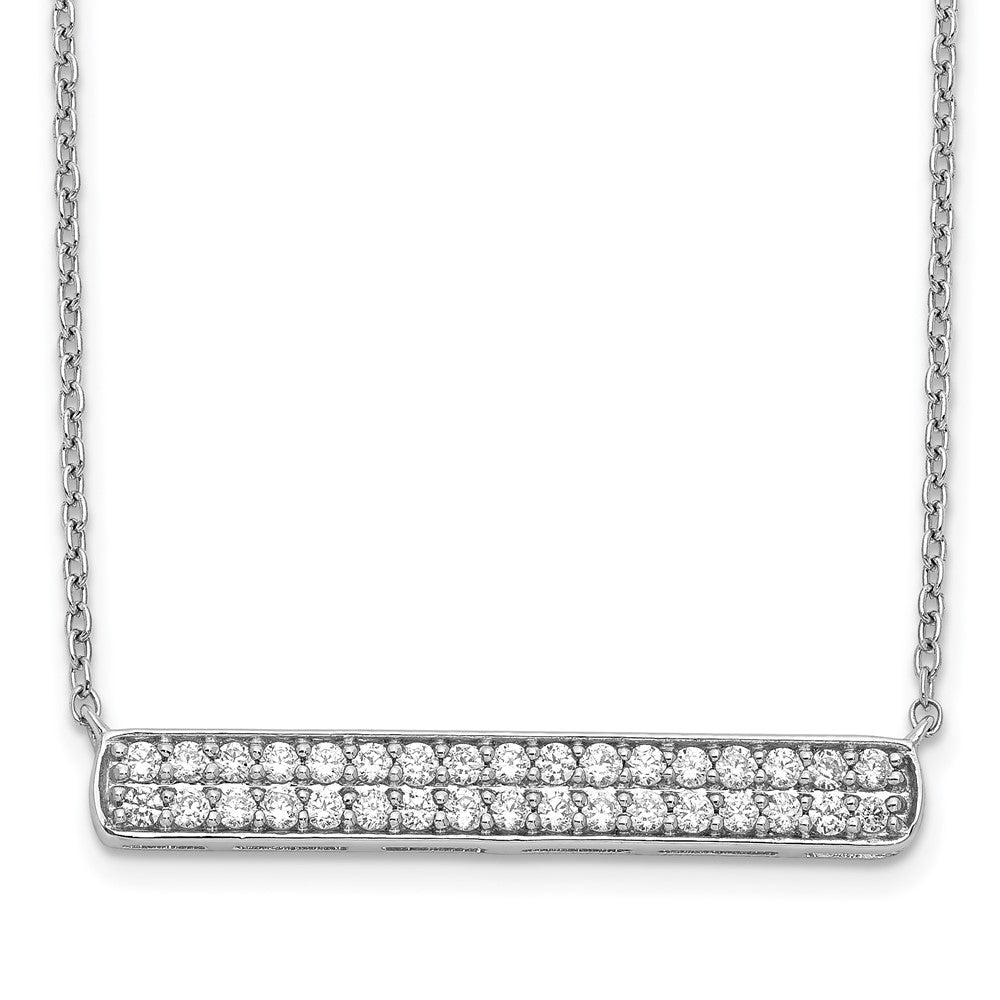 14K Weißgold Echt Diamant Stab 18 Zoll Halskette