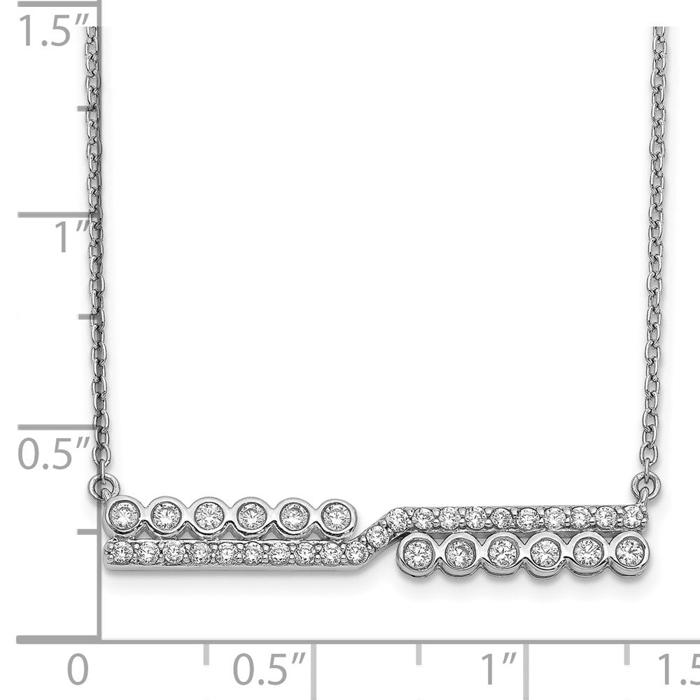 14K Weißgold Im Labor Gezüchtet Diamant Vs/si+ G+ Stab Halskette