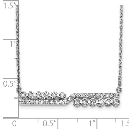 14K Weißgold Im Labor Gezüchtet Diamant Vs/si+ G+ Stab Halskette