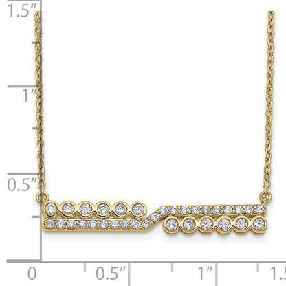 14K Gelbgold Im Labor Gezüchtet Diamant Vs/si+ G+ Stab Halskette