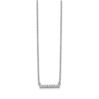 14K Weißgold Echt Diamant Stab 18 Zoll Halskette