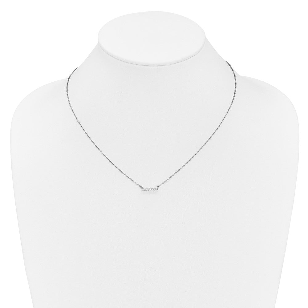 14K Weißgold Echt Diamant Stab 18 Zoll Halskette