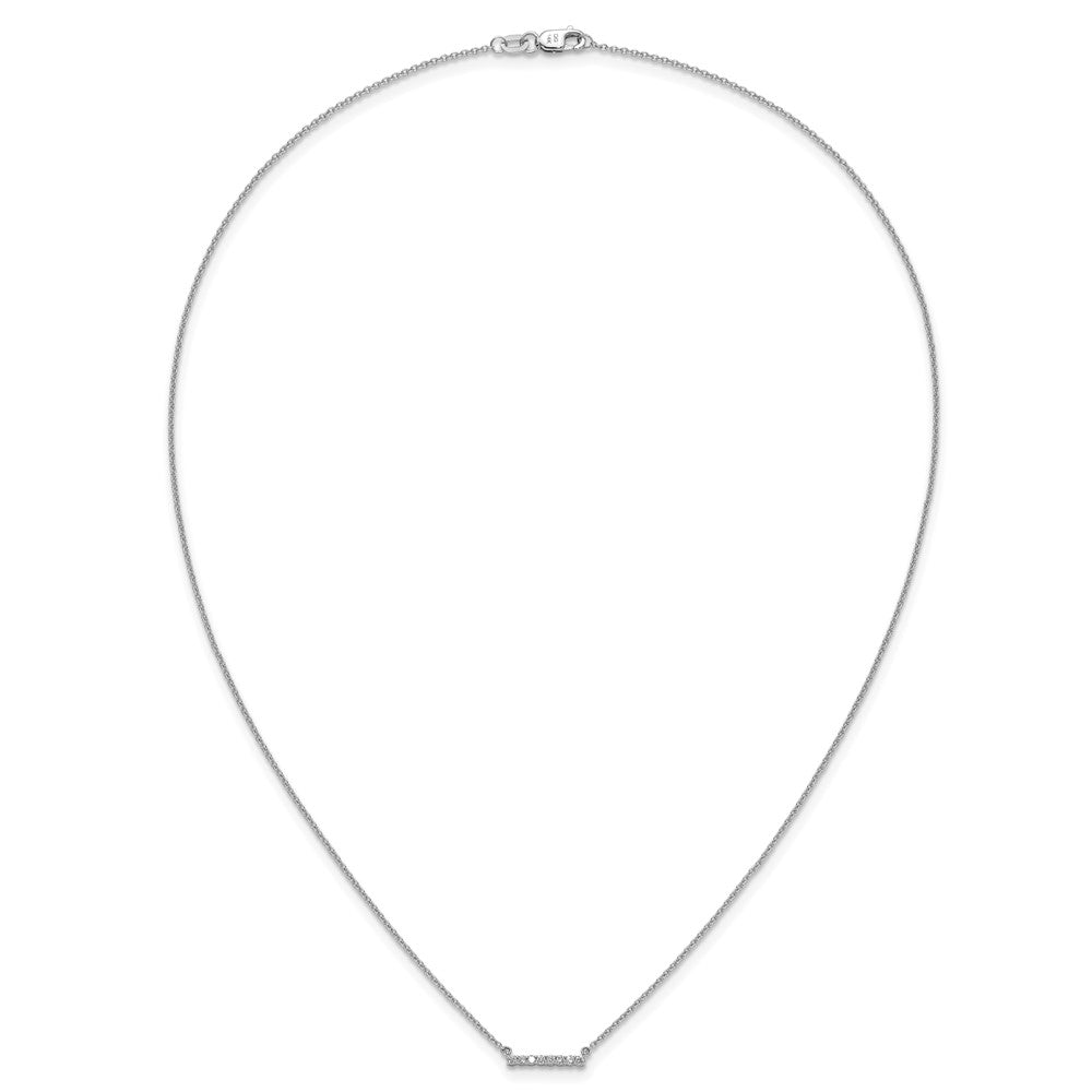 14K Weißgold Echt Diamant Stab 18 Zoll Halskette