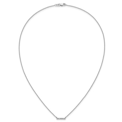 14K Weißgold Echt Diamant Stab 18 Zoll Halskette