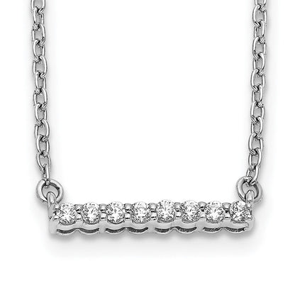 14K Weißgold Echt Diamant Stab 18 Zoll Halskette