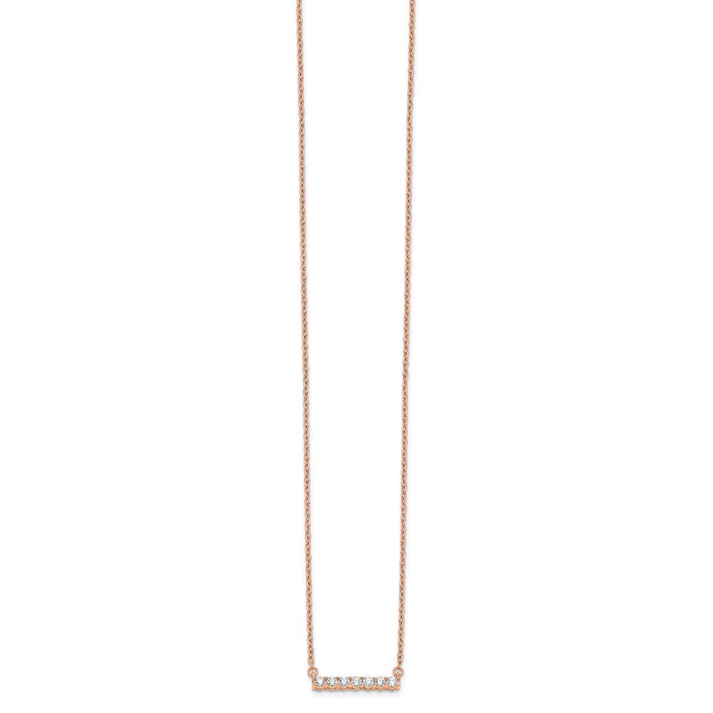 14K Roségold 1/4 Ct. Im Labor Gezüchtet Diamant Vs/si+ G+ 18 Zoll Stab Halskette