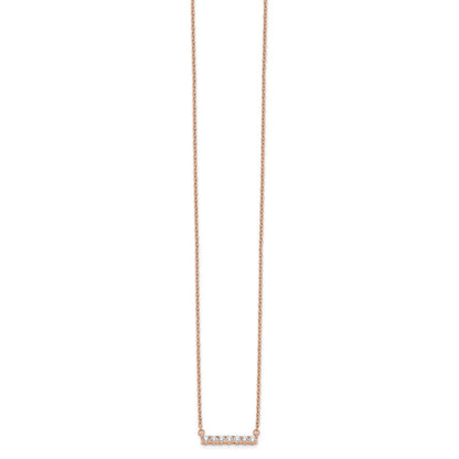 14K Roségold 1/4 Ct. Im Labor Gezüchtet Diamant Vs/si+ G+ 18 Zoll Stab Halskette