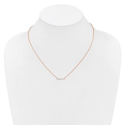 14K Roségold 1/4 Ct. Im Labor Gezüchtet Diamant Vs/si+ G+ 18 Zoll Stab Halskette
