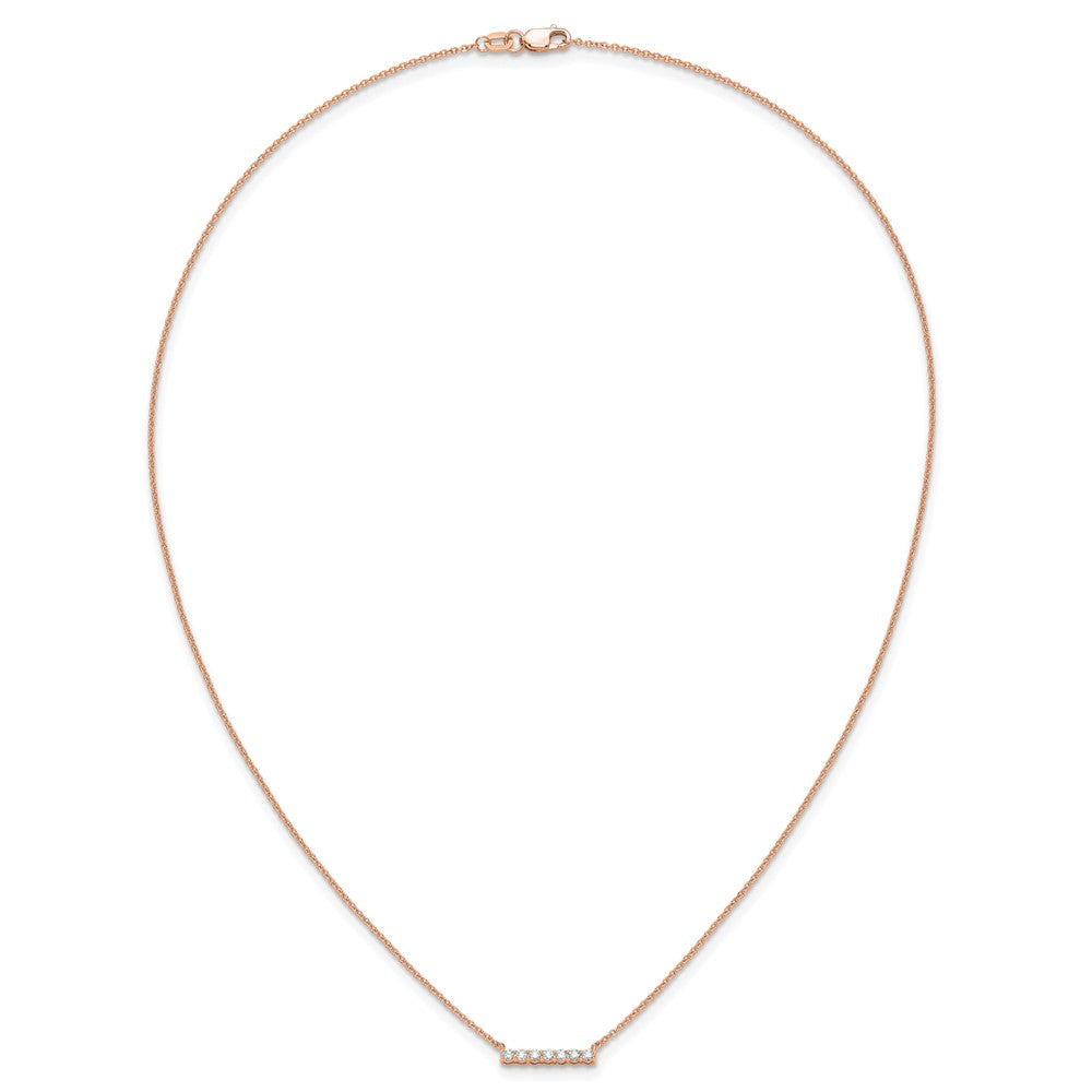14K Roségold 1/4 Ct. Im Labor Gezüchtet Diamant Vs/si+ G+ 18 Zoll Stab Halskette