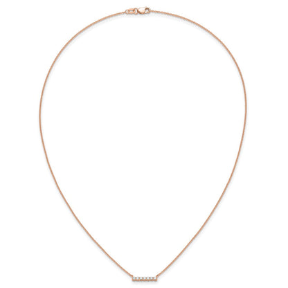14K Roségold 1/4 Ct. Im Labor Gezüchtet Diamant Vs/si+ G+ 18 Zoll Stab Halskette