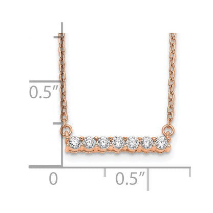 14K Roségold 1/4 Ct. Im Labor Gezüchtet Diamant Vs/si+ G+ 18 Zoll Stab Halskette