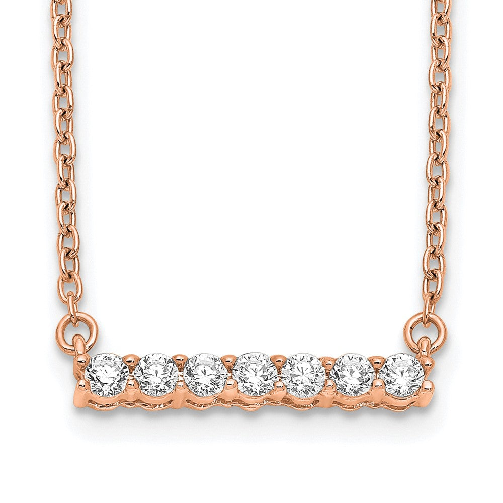 14K Roségold 1/4 Ct. Im Labor Gezüchtet Diamant Vs/si+ G+ 18 Zoll Stab Halskette