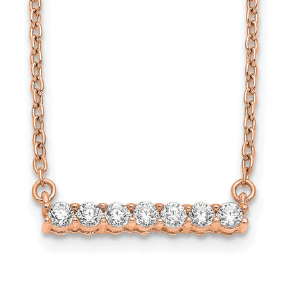14K Roségold 1/4 Ct. Im Labor Gezüchtet Diamant Vs/si+ G+ 18 Zoll Stab Halskette