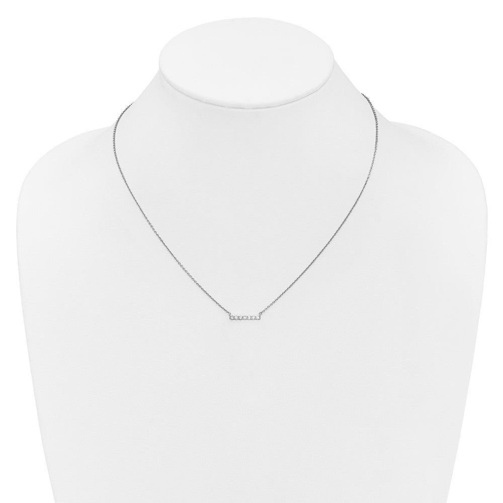 14K Weißgold Echt Diamant Stab 18 Zoll Halskette