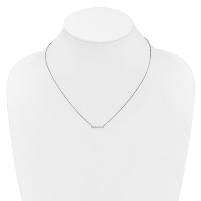 14K Weißgold Echt Diamant Stab 18 Zoll Halskette