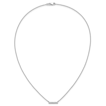 14K Weißgold Echt Diamant Stab 18 Zoll Halskette