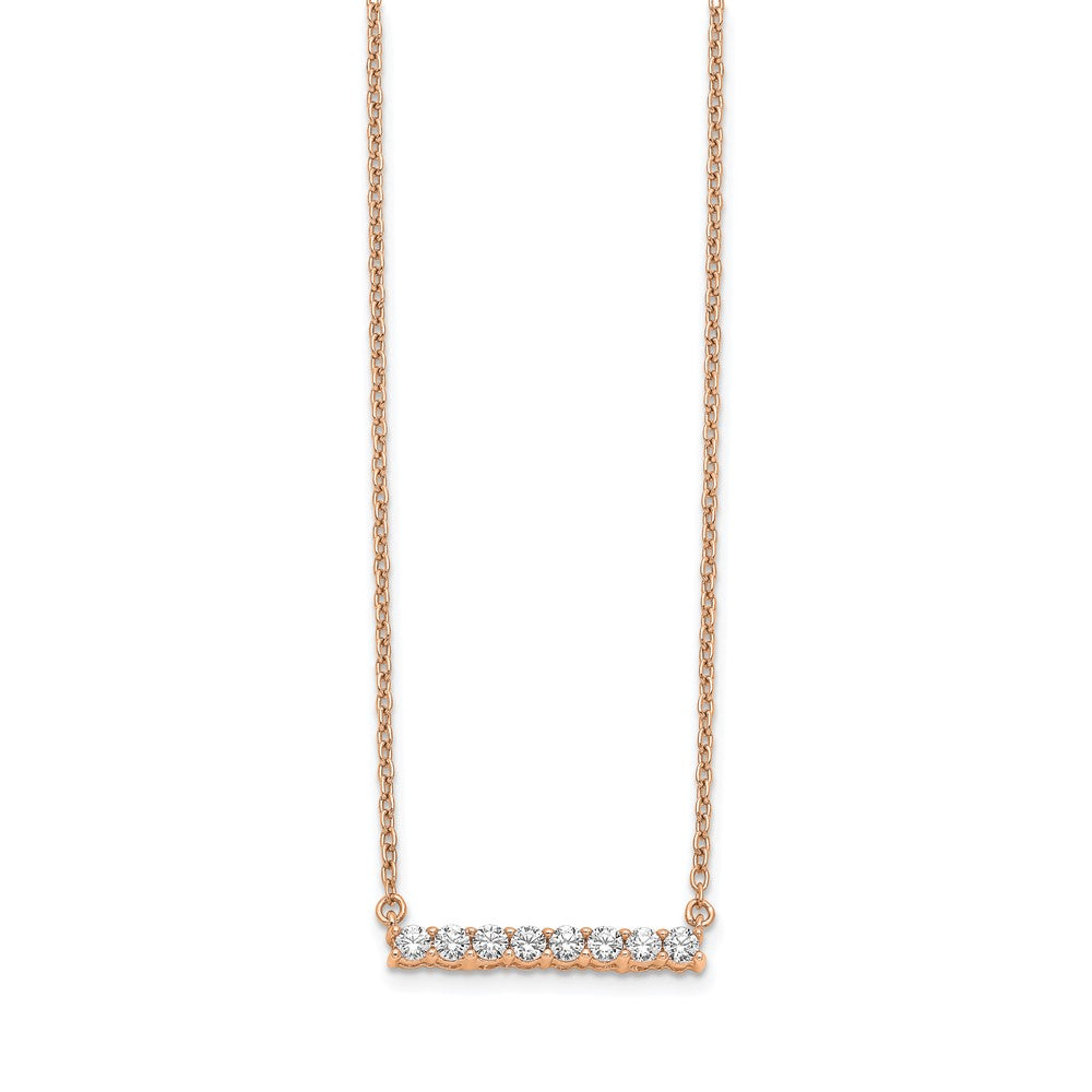 14K Roségold 1/3 Ct. Im Labor Gezüchtet Diamant Vs/si+ G+ 18 Zoll Stab Halskette