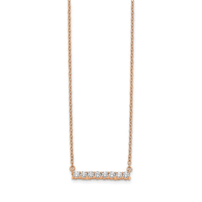 14K Roségold 1/3 Ct. Im Labor Gezüchtet Diamant Vs/si+ G+ 18 Zoll Stab Halskette