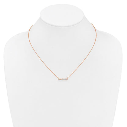 14K Roségold 1/3 Ct. Im Labor Gezüchtet Diamant Vs/si+ G+ 18 Zoll Stab Halskette