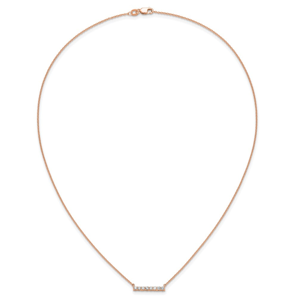 14K Roségold 1/3 Ct. Im Labor Gezüchtet Diamant Vs/si+ G+ 18 Zoll Stab Halskette