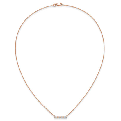 14K Roségold 1/3 Ct. Im Labor Gezüchtet Diamant Vs/si+ G+ 18 Zoll Stab Halskette