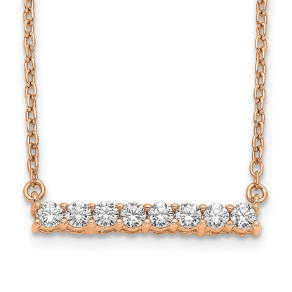 14K Roségold 1/3 Ct. Im Labor Gezüchtet Diamant Vs/si+ G+ 18 Zoll Stab Halskette