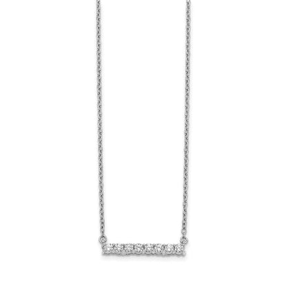 14K Weißgold Echt Diamant Stab 18 Zoll Halskette