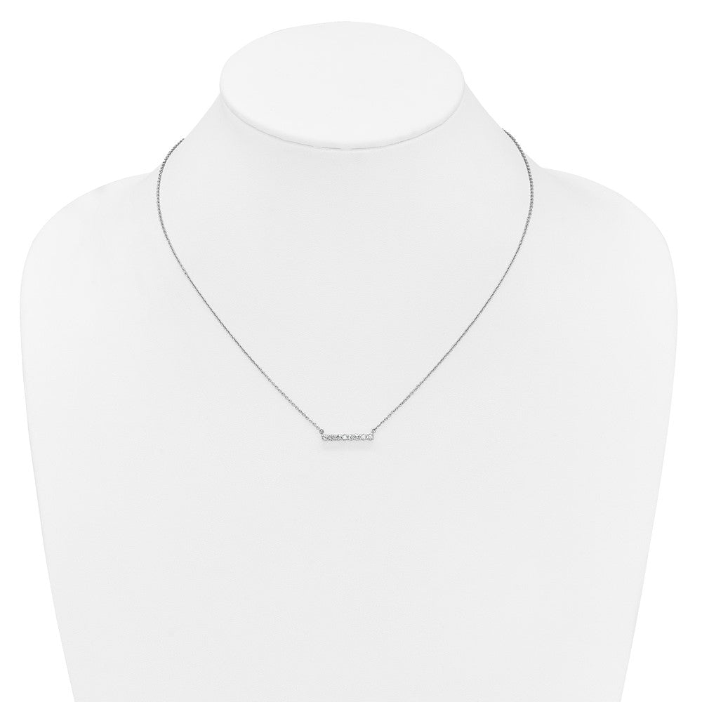 14K Weißgold Echt Diamant Stab 18 Zoll Halskette
