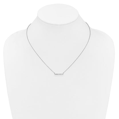 14K Weißgold Echt Diamant Stab 18 Zoll Halskette
