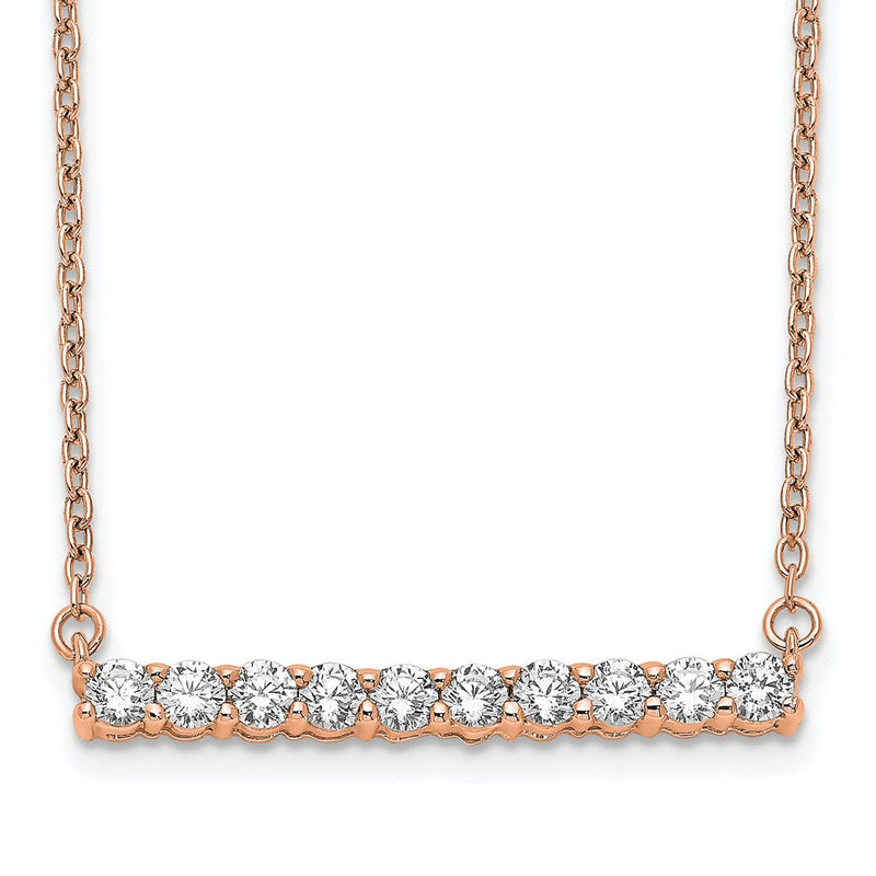 14K Roségold 1/2 Ct. Im Labor Gezüchtet Diamant Vs/si+ G+ 18 Zoll Stab Halskette