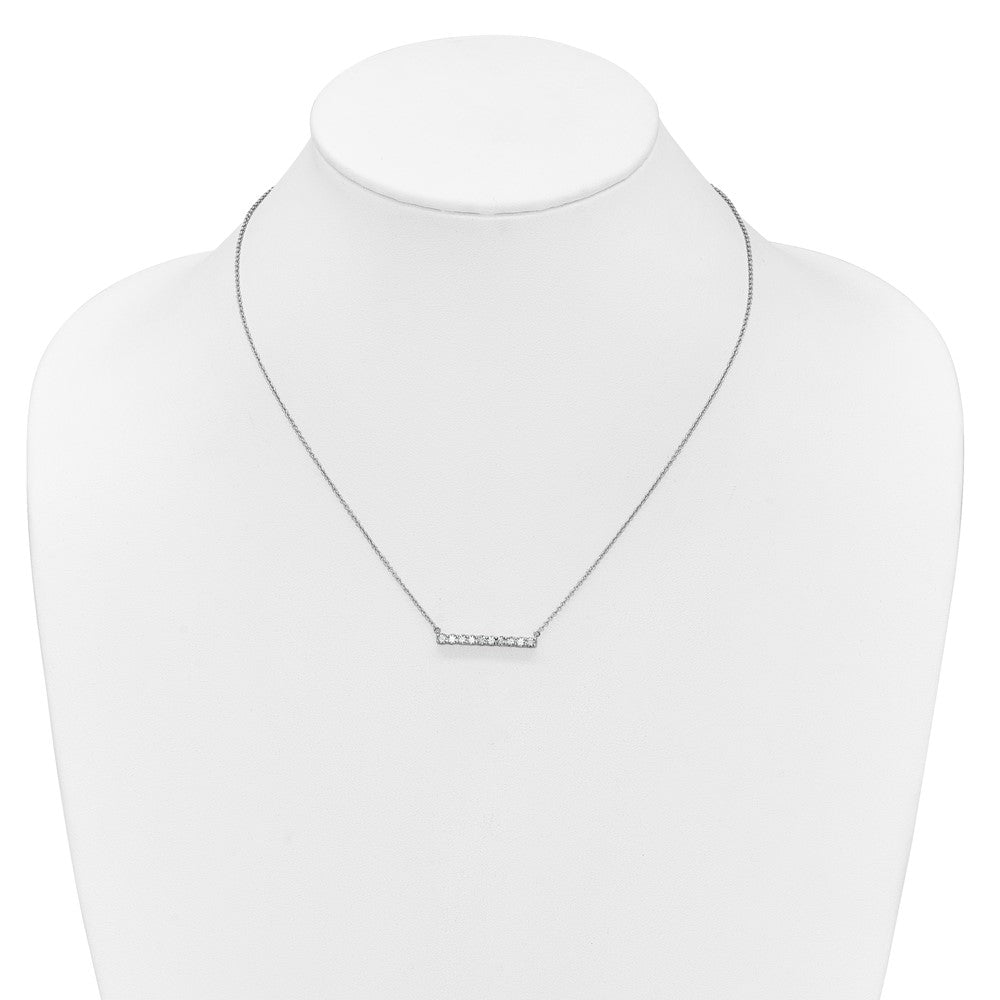 14K Weißgold Echt Diamant Stab 18 Zoll Halskette
