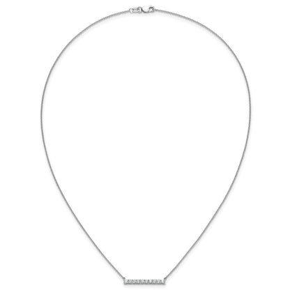 14K Weißgold Echt Diamant Stab 18 Zoll Halskette