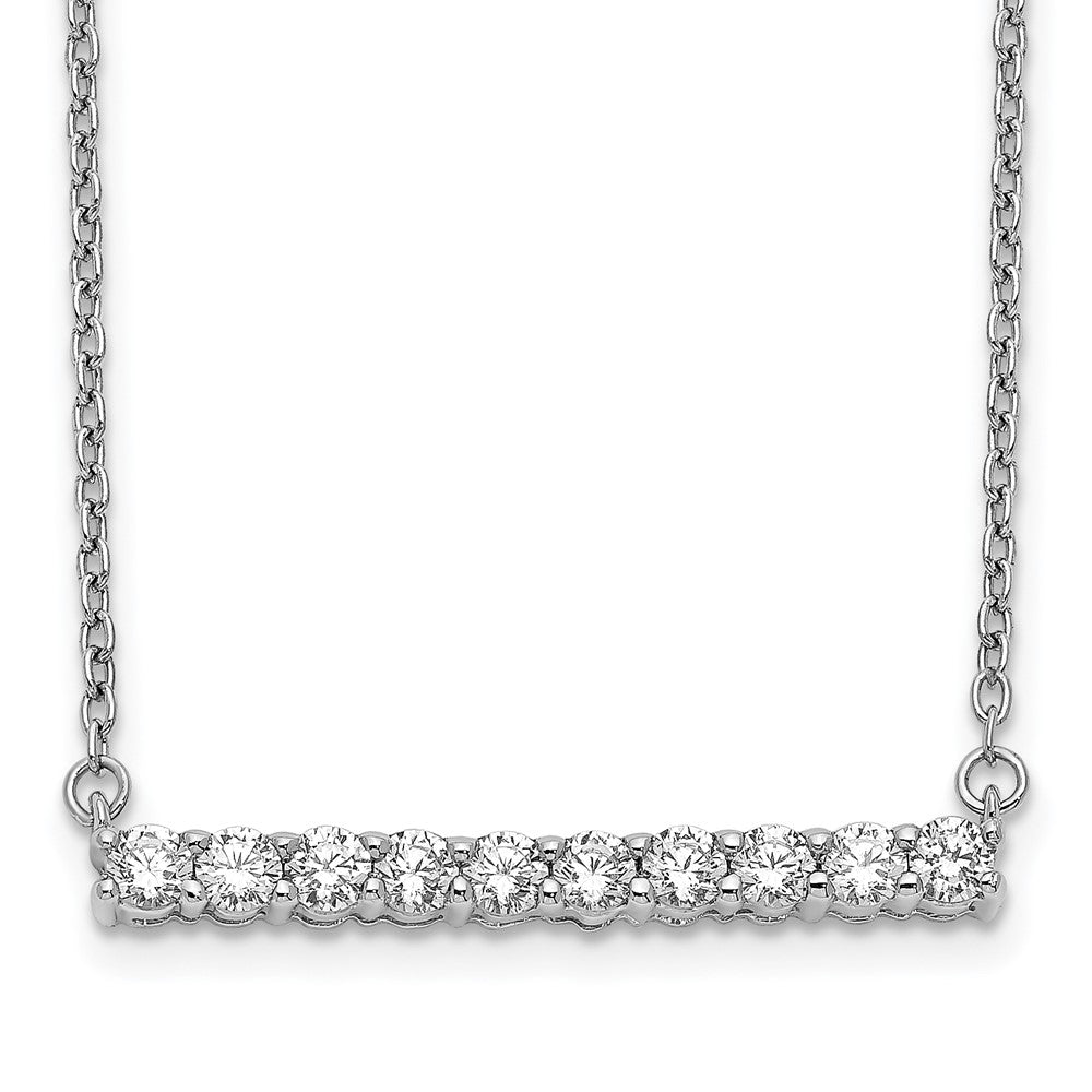 14K Weißgold Echt Diamant Stab 18 Zoll Halskette