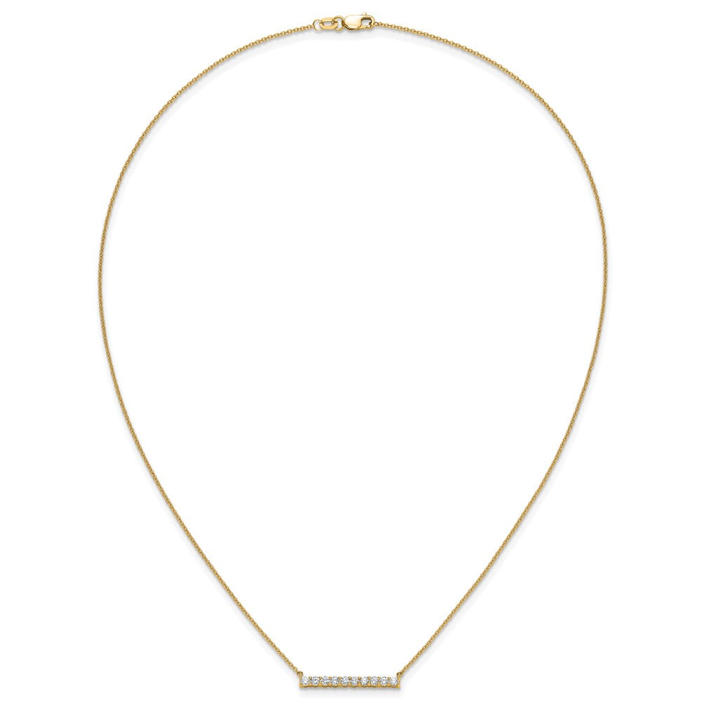 14K Gelbgold 1/2 Ct. Im Labor Gezüchtet Diamant Vs/si+ G+ 18 Zoll Stab Halskette